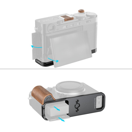 SmallRig 5985 - montażowa płytka L-kształtna z drewnianym uchwytem do FUJIFILM X-E5